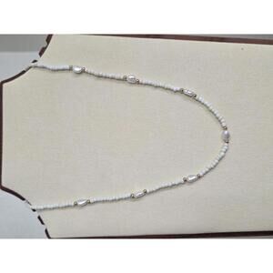Freshwater Pearl & White Bead Necklace – 18” with 3” Extender